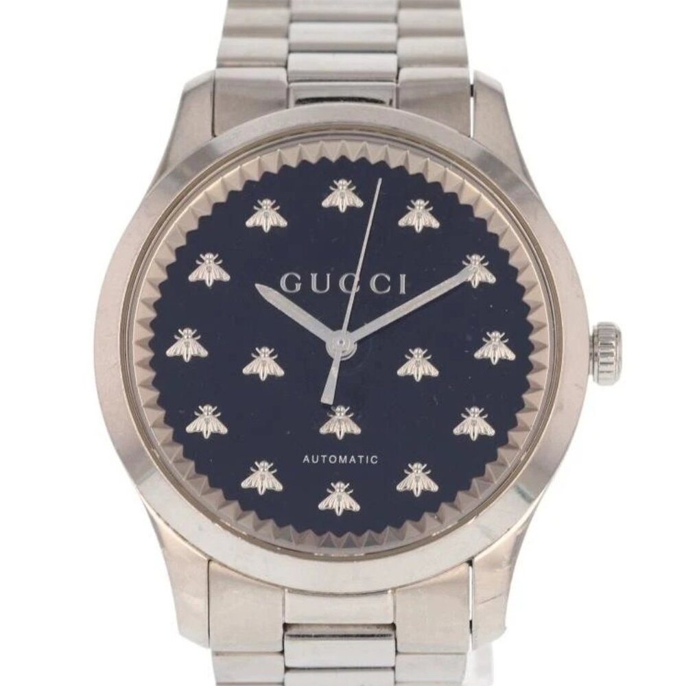 Gucci 42mm (Not 38mm Size) Men's Black Onyx Dial Automatic Watch YA126283